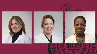 从左开始：医学博士Shellie Asher，MD Courtney Warner和MD的Boahema Pinto