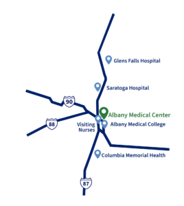 奥尔巴尼医疗中心强调的奥尔巴尼医学医疗系统地图
